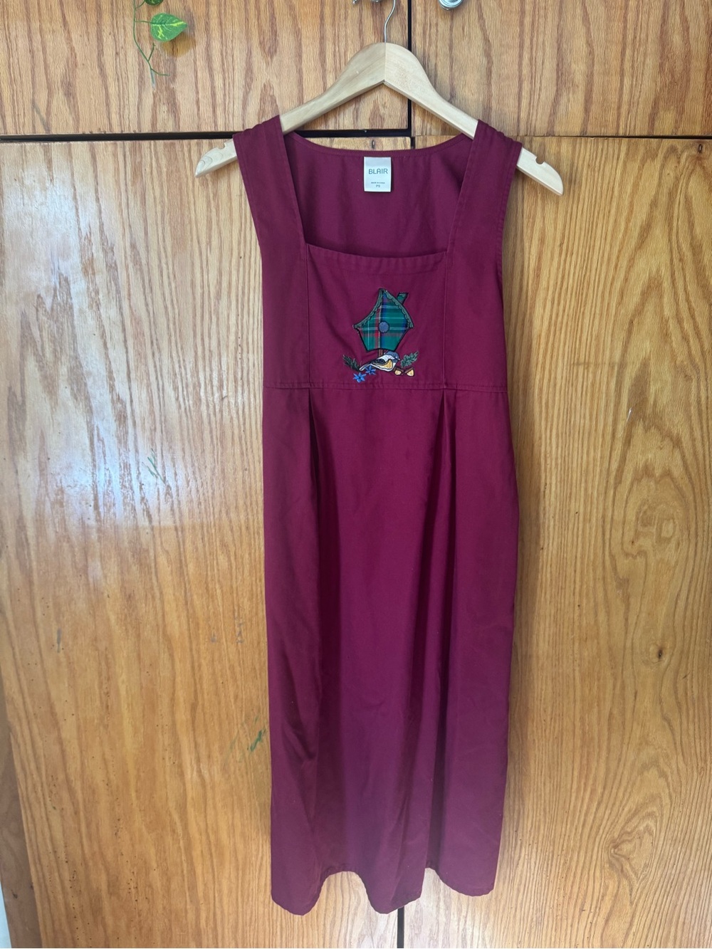 Blair VTG Burgundy Sleeveless Embroidered Midi Dress